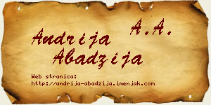 Andrija Abadžija vizit kartica